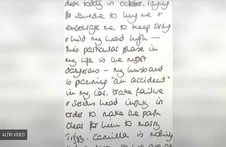 La lettera di Lady Diana (instagram) - inran.it