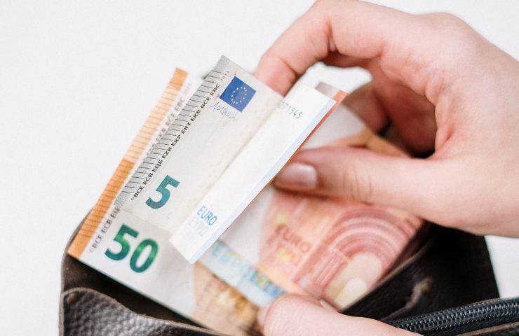 Una persona maneggia delle banconote in euro