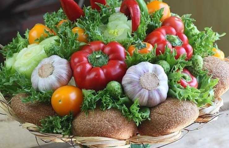 centrotavola ortaggi verdura