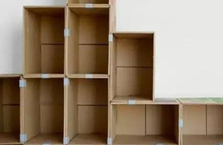 creare libreria scatole cartone