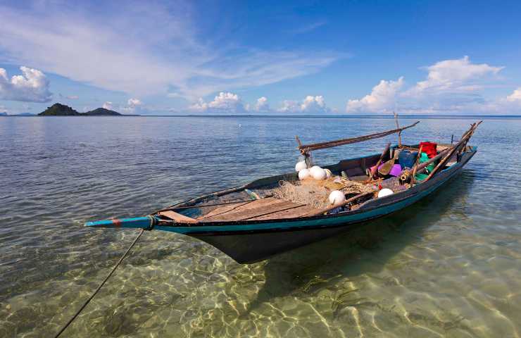 Una canoa dei Bajau