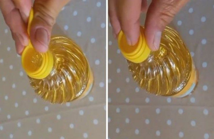 levetta di plastica dosatore bottiglia olio