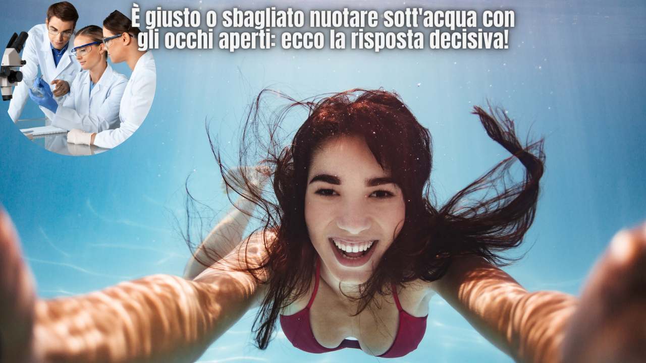 occhi aperti acqua piscina