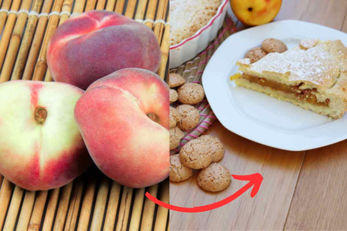 Torta di pesche mature