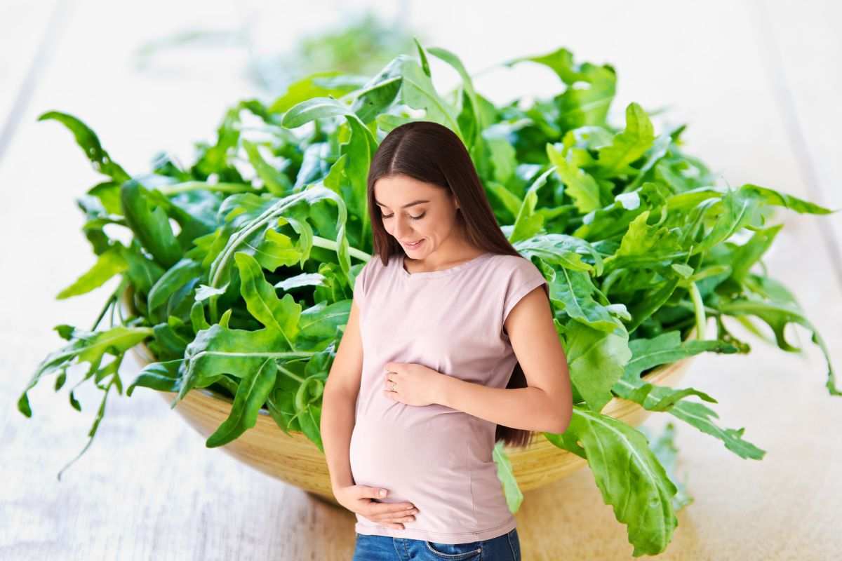 rucola e donna in gravidanza