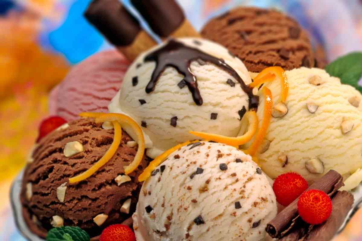 gelato di diversi gusti