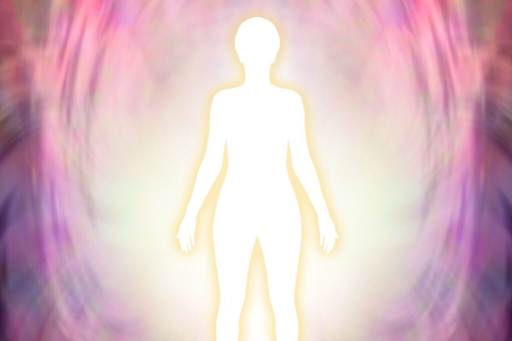 Sagoma di un corpo illuminata