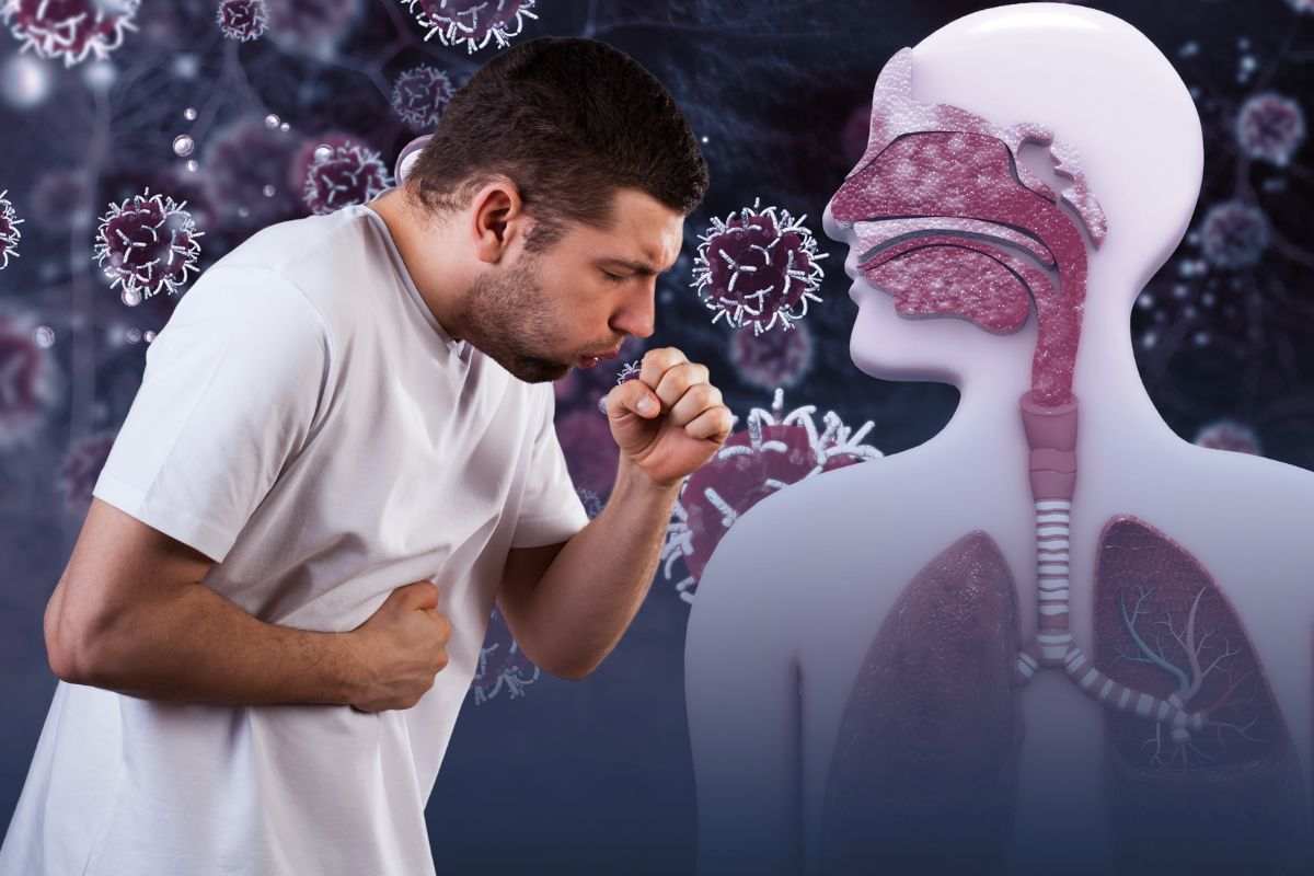 Uomo con problemi respiratori