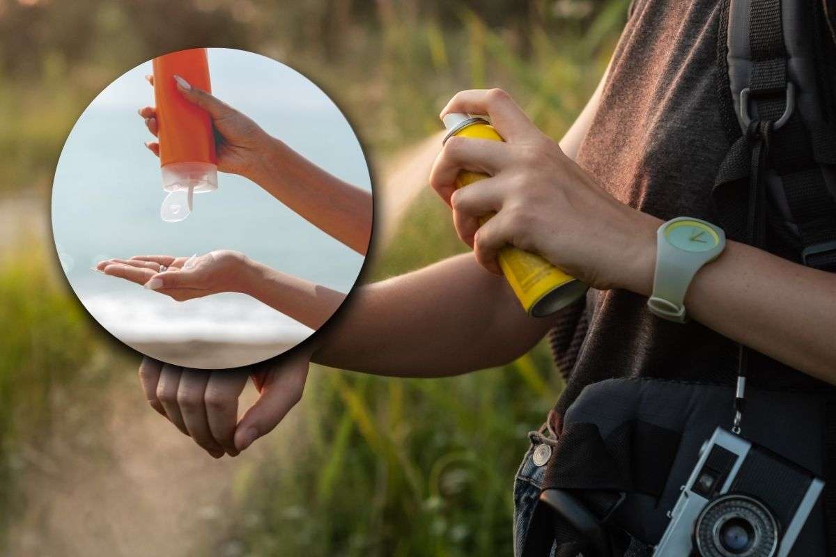 Crema solare e spray zanzare
