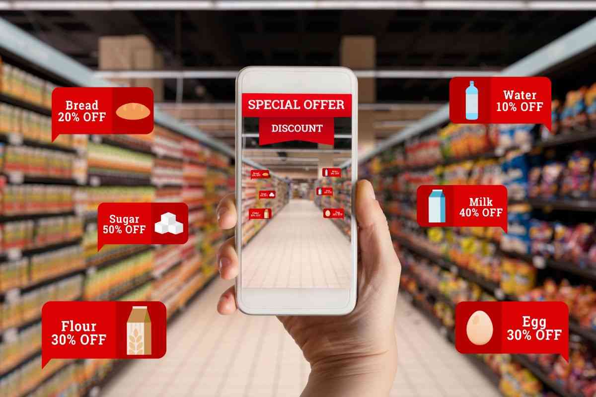 offerte supermercato e smartphone