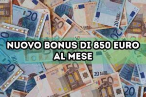 bonus 850 euro soldi euro