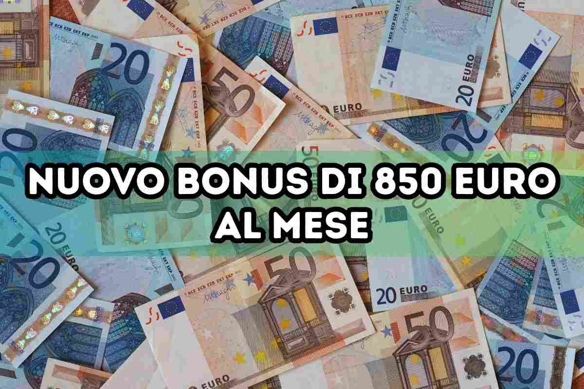 bonus 850 euro soldi euro