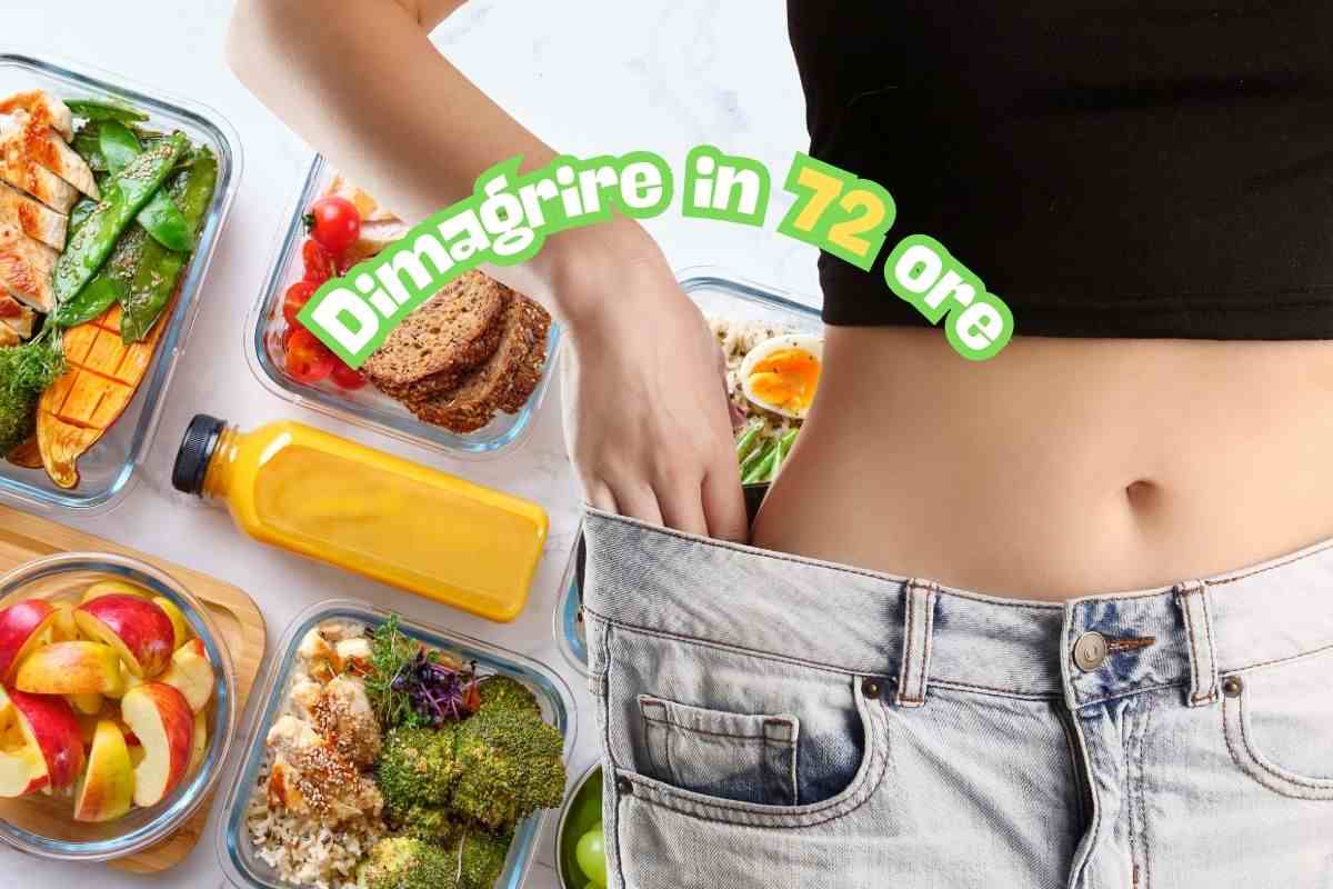 Ragazza a dieta con pantaloni larghi
