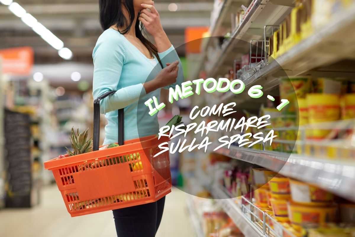 Ragazza controlla prodotti sugli scaffali