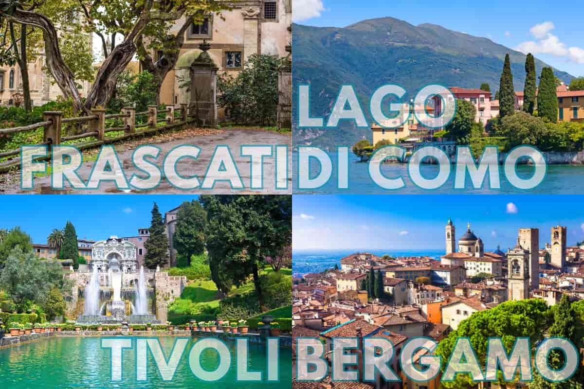 Foto Frascati, lago di Como, Tivoli e Bergamo