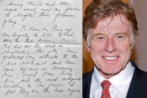 lettera manoscritta robert redford