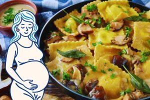 pasta ripiena grafica donna incinta