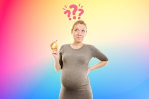 donna incinta mangia pera punti interrogativi