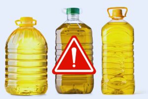 bottiglie di olio segnale di pericolo