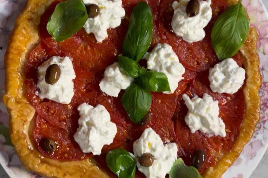 tatin di pomodoro con burrata e olive