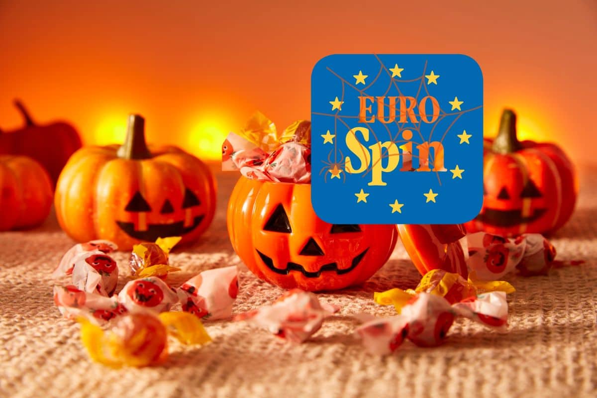 zucche con candele e logo Eurospin