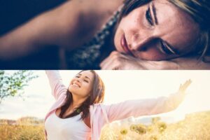 donna triste e donna felice