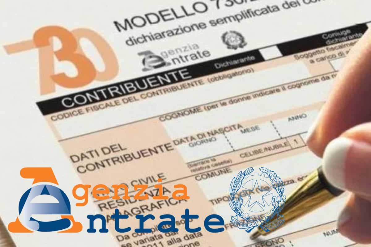 730 modulo e logo agenzia delle entrate