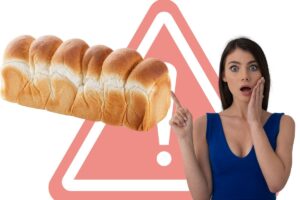 segnale pericolo, pan bauletto e donna scioccata che lo indica