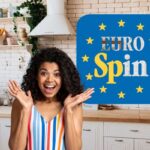 cucina con logo eurospin e donna stupita