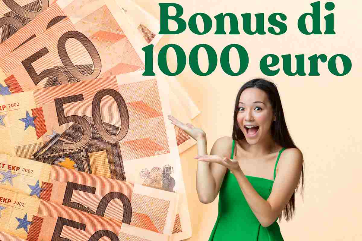 banconote da 50 euro, ragazza felice e scritta