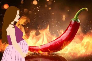 peperoncino fuoco grafica donna incinta