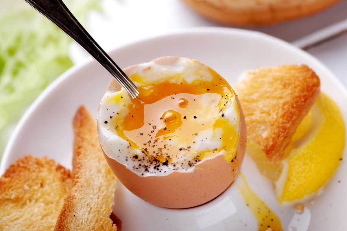 uovo alla coque con pane