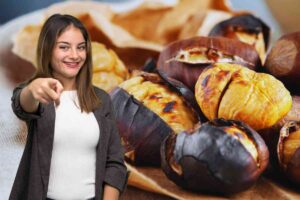 castagne cotte donna che indica