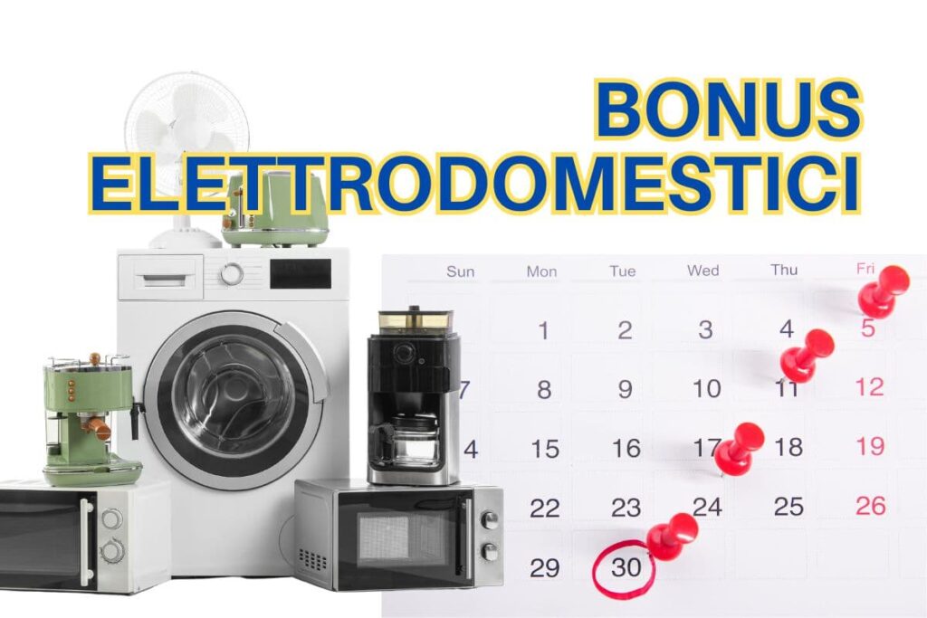 elettrodomestici con calendario e scritta bonus elettrodomestici