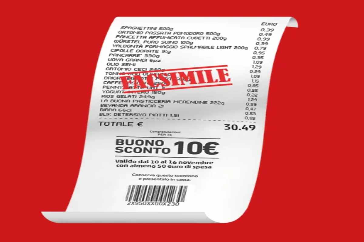 facsimile di uno scontrino di penny