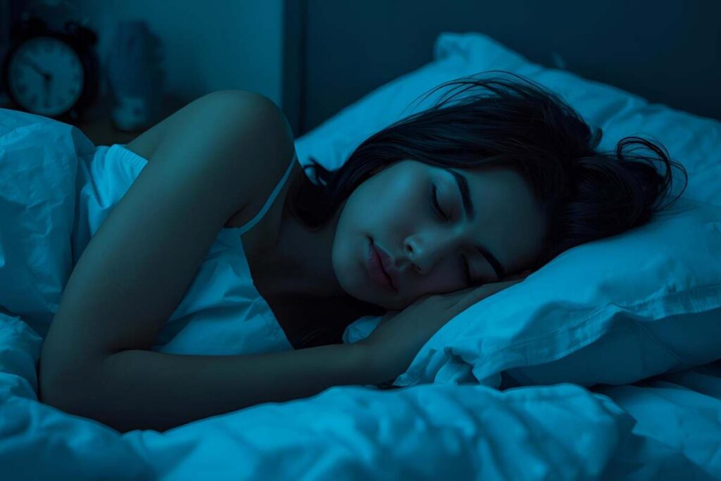 una ragazza dorme serena