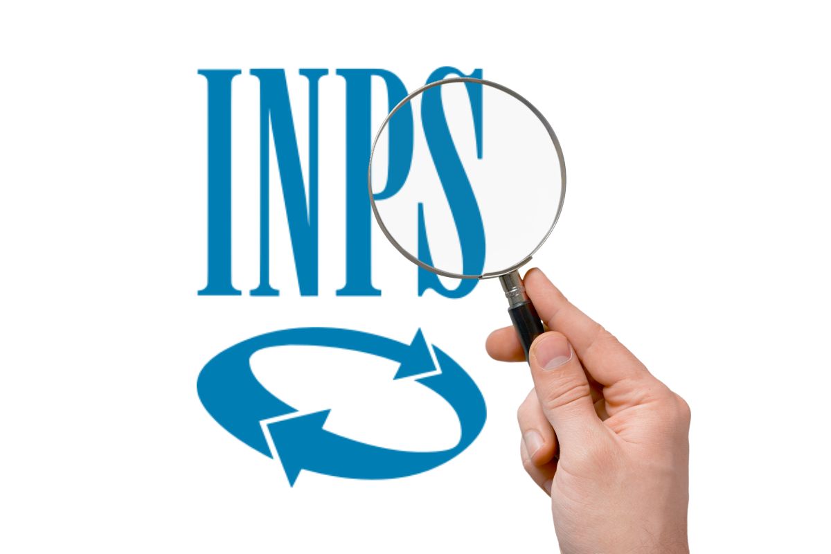 logo INPS con mano che tiene una lente di ingrandimento