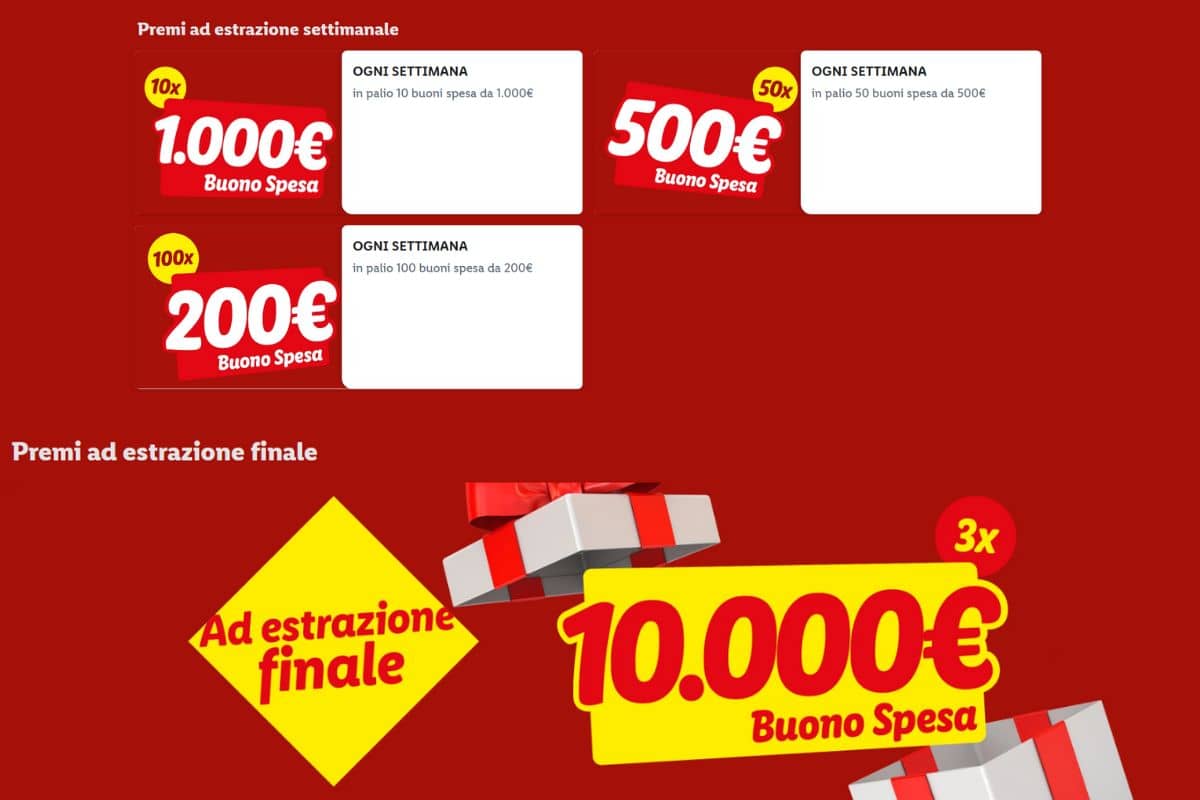 screen sito ufficiale lidl dei premi in palio concorso natalizio