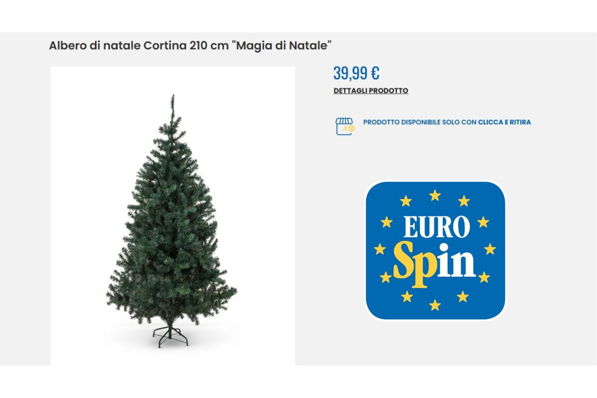 screen sito ufficiale eurospin albero natale offerta