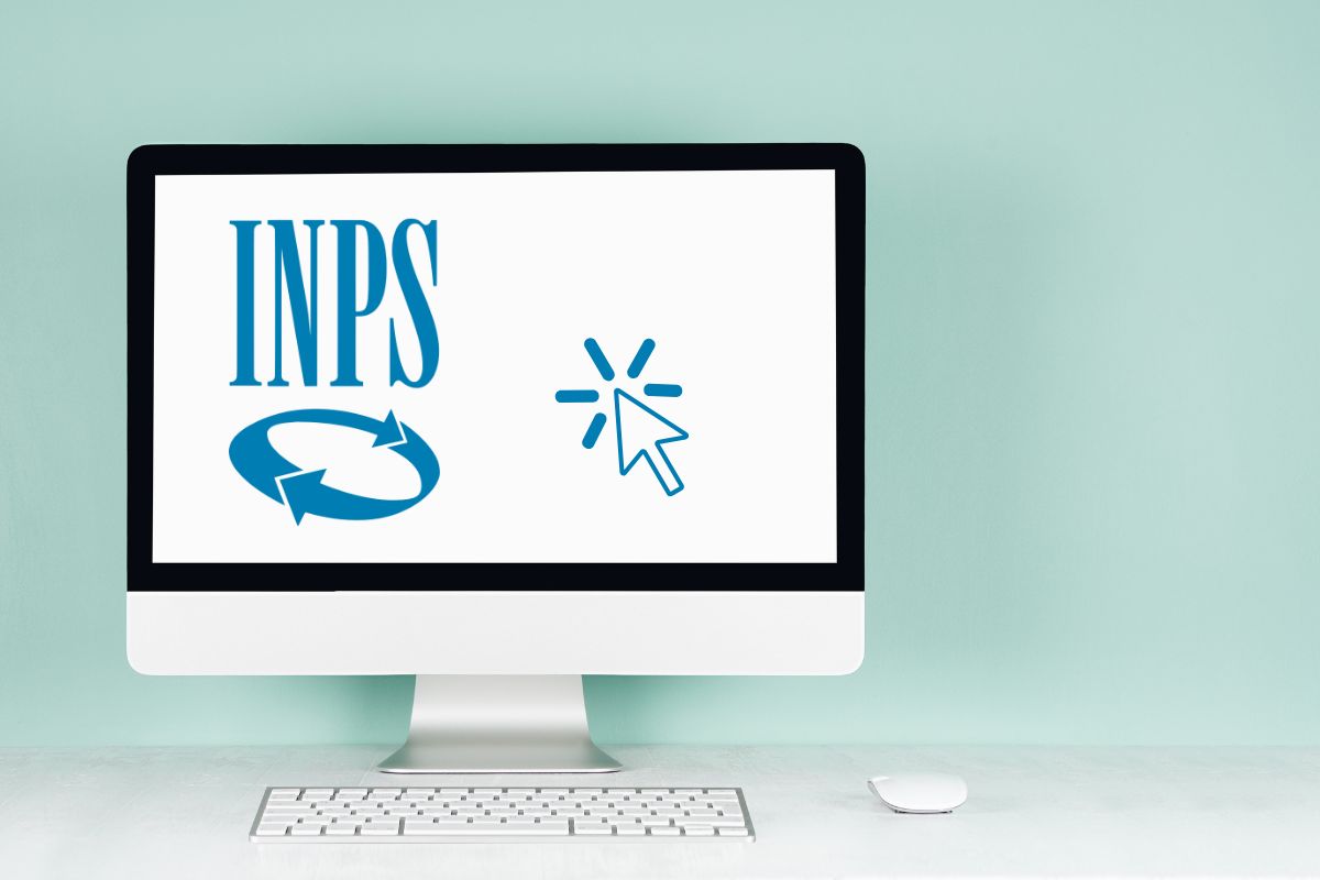 schermo pc con logo inps e cursore mouse