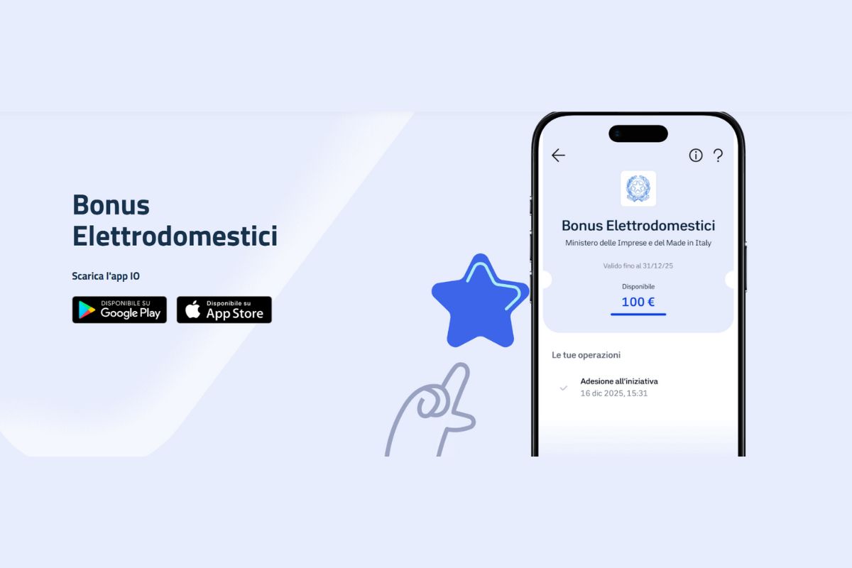 screen sito app io su bonus elettrodomestici