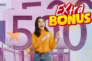 banconota 500 euro donna che indica grafica extra bonus