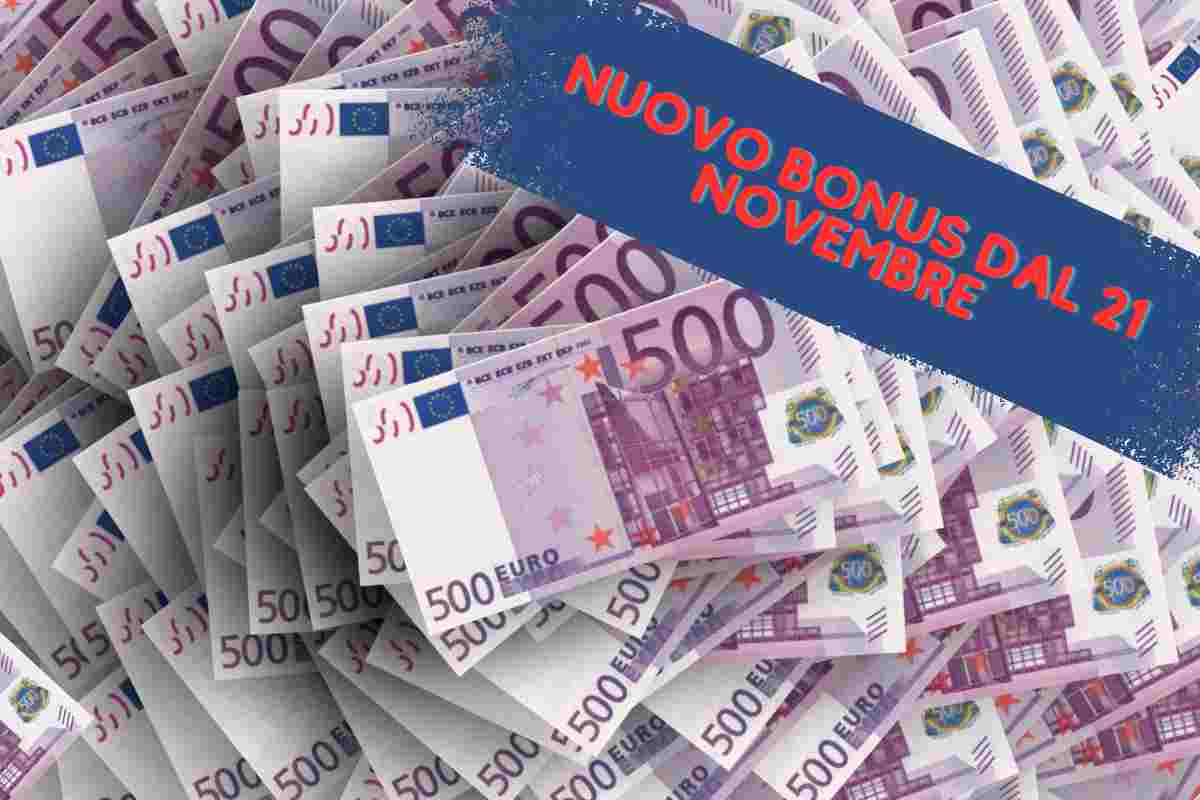 Nuovo bonus dal 21 novembre