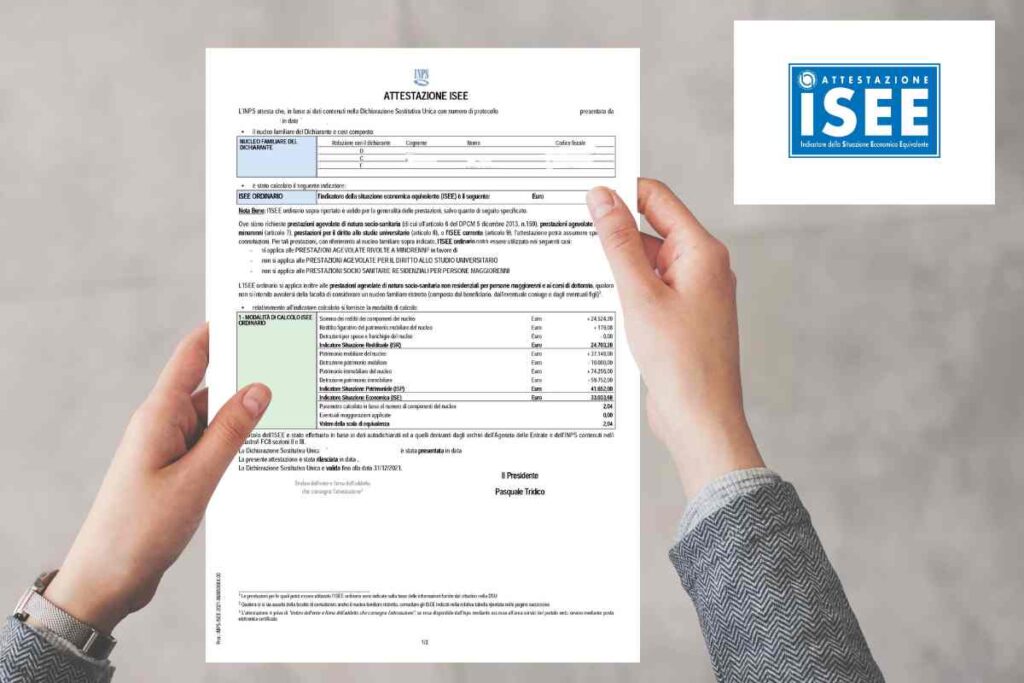 isee tra le mani e logo isee