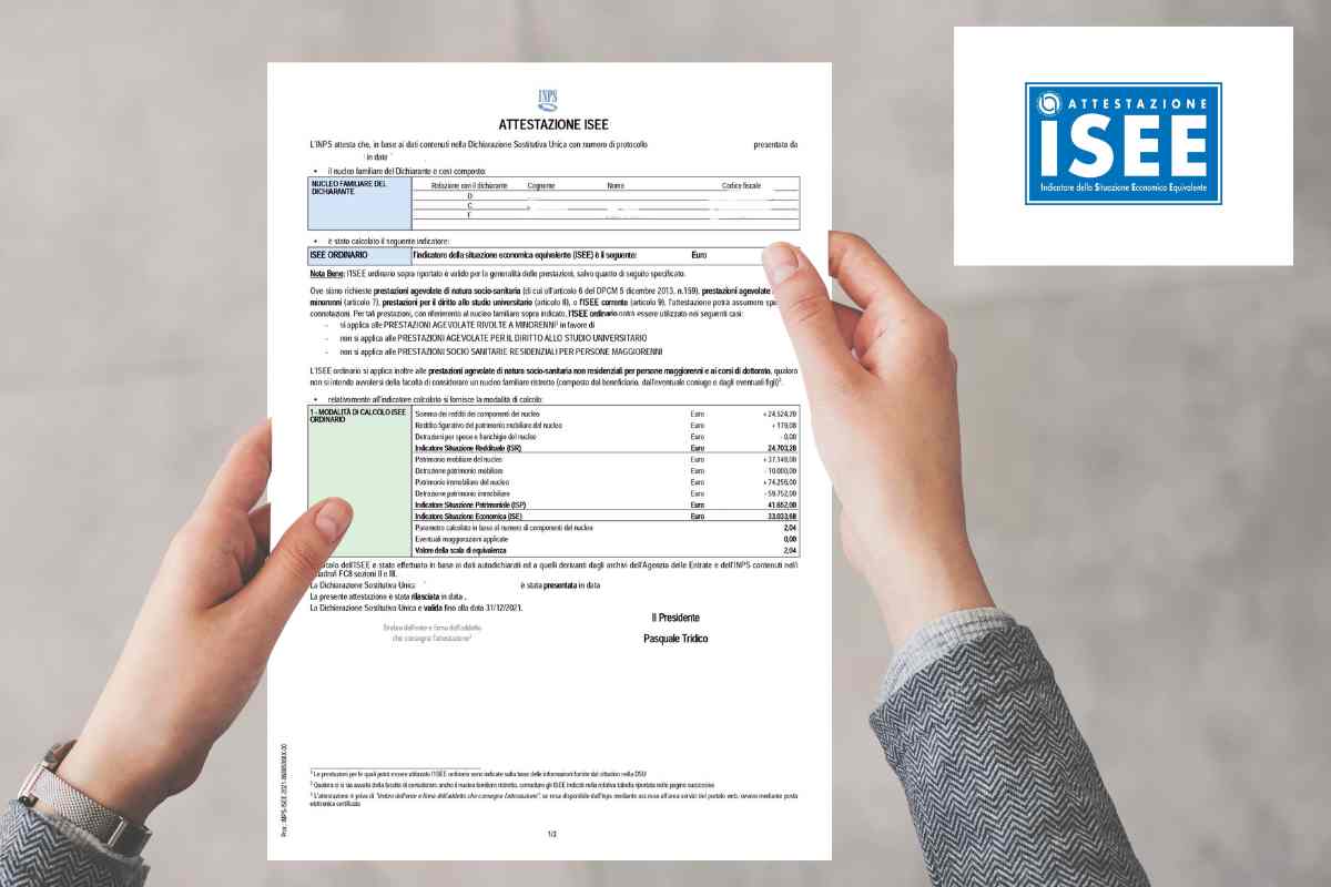 isee tra le mani e logo isee