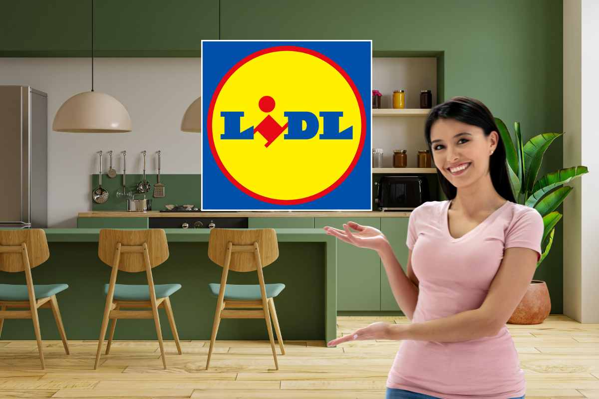cucina donna e logo lidl