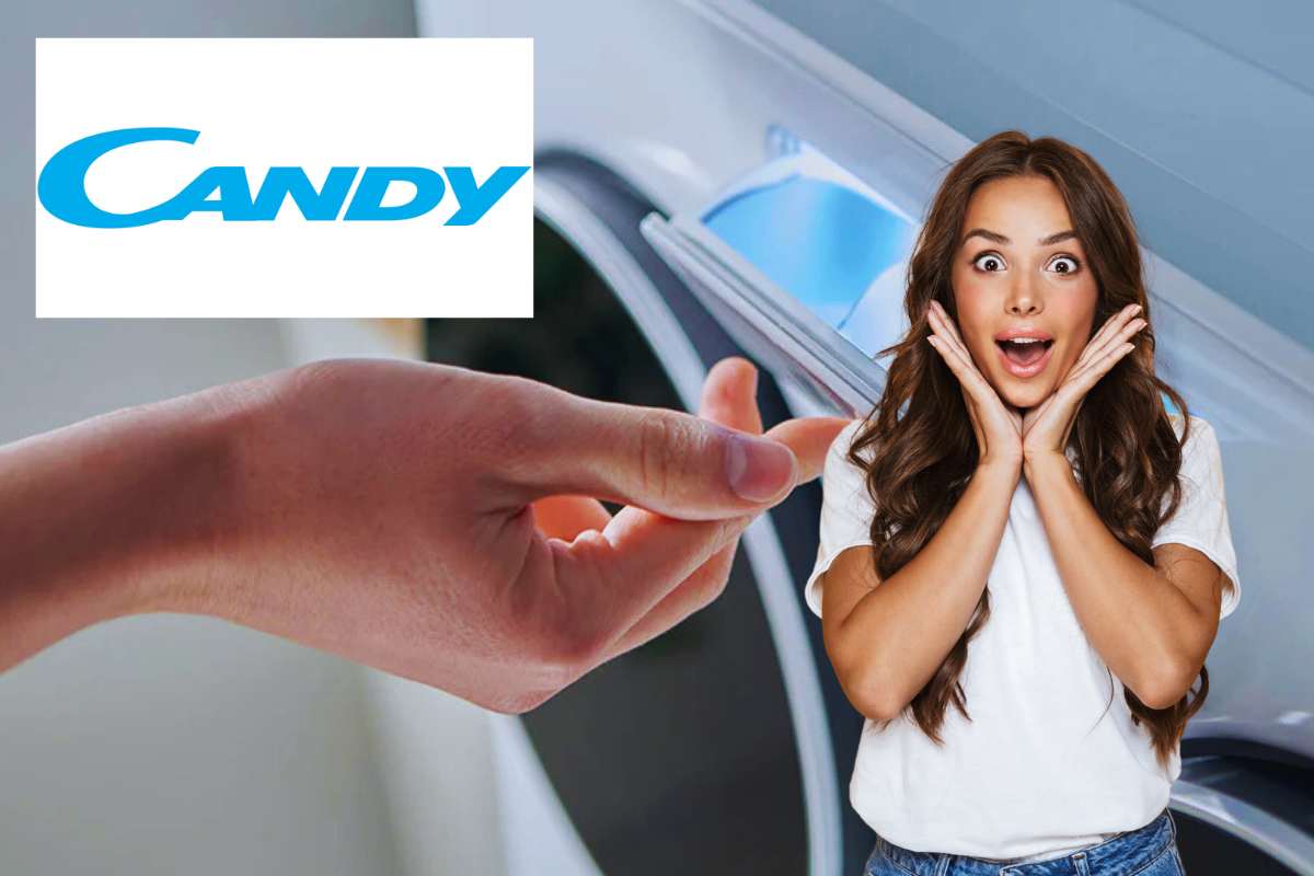 lavatrice candy logo candy donna stupita