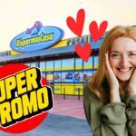 grafica super promo negozio risparmio casa donna felice e cuoricini