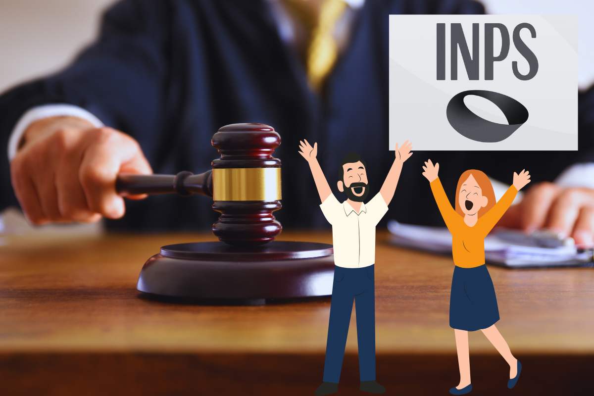 giudice grafica persone felici logo inps in bianco e nero