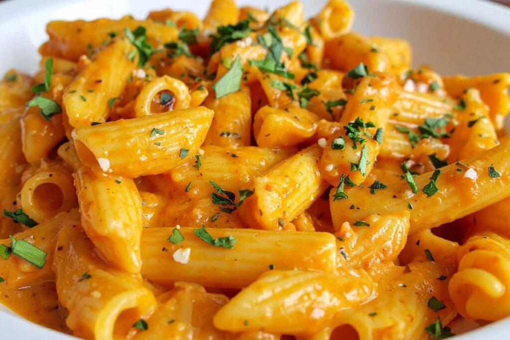 penne cremose basilico e pomodoro
